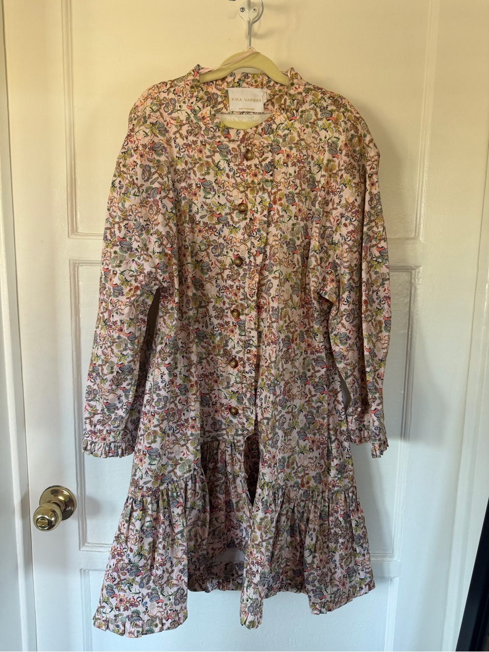 Kika Vargas Pink Floral Paisley 3/4 SLV Dress